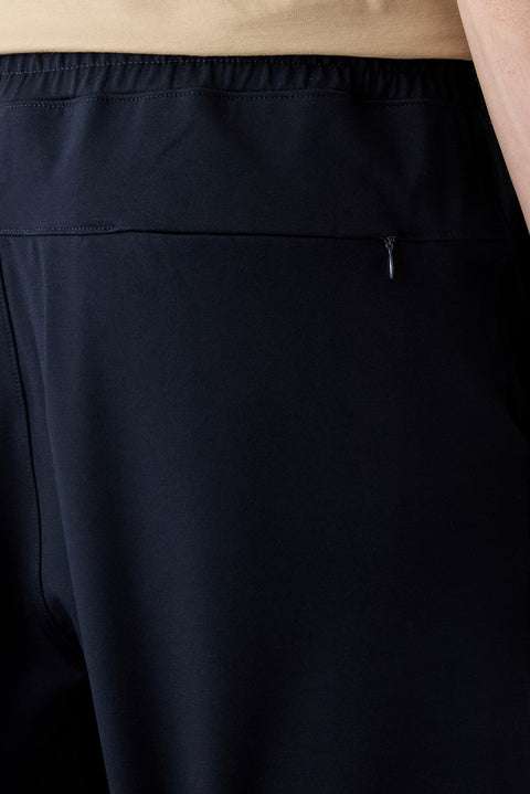Koyu Lacivert Techno-Line Regular Fit Çıtçıtlı Beli Lastikli Örme Esnek Sweat Şort
