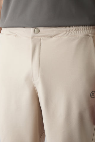  Açık Bej Techno-Line Regular Fit Çıtçıtlı Beli Lastikli Örme Esnek Sweat Şort