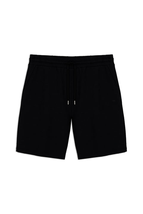 Siyah Beli Lastikli İpli Cepli Penye Kumaş Pamuklu Spor Sweat Şort