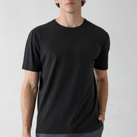 Siyah Regular Fit Bisiklet Yaka Lyocell Karışımlı Basic Tişört