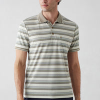 Light Khaki Regular Fit Polo Collar Cotton T-shirt