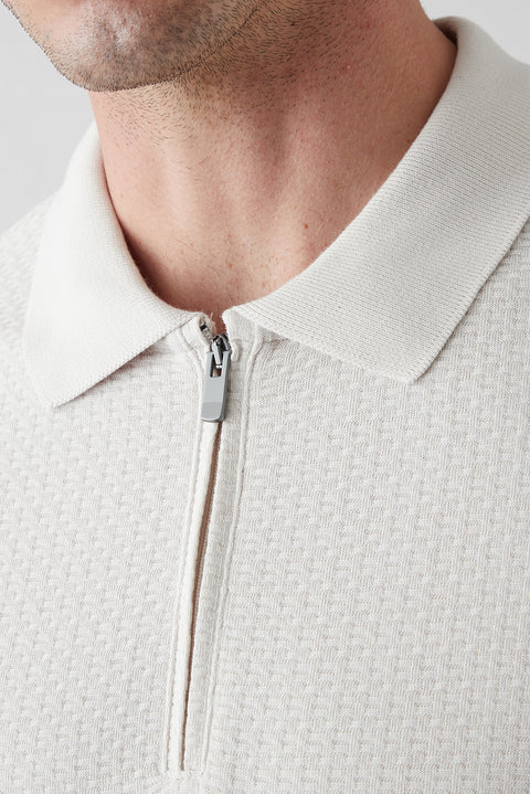 Stone Collar Polo Regular Fit Cotton Patterned T-shirt
