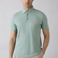 Aqua Regular Fit Cotton Button-Up Polo Shirt