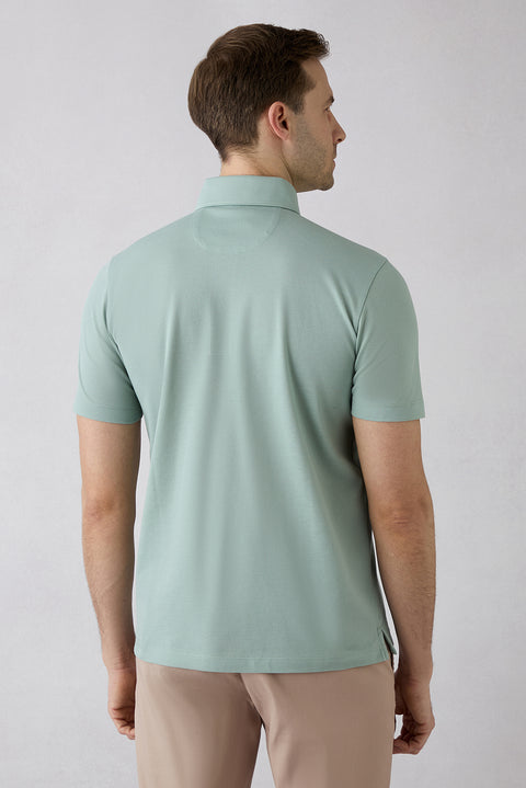 Aqua Regular Fit Cotton Button-Up Polo Shirt