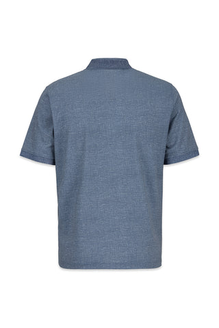  İndigo Regular Fit Desenli Nakışlı Cepli Düğmeli Polo Yaka Tişört