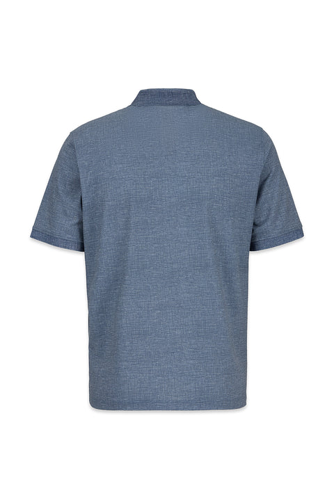 İndigo Regular Fit Desenli Nakışlı Cepli Düğmeli Polo Yaka Tişört