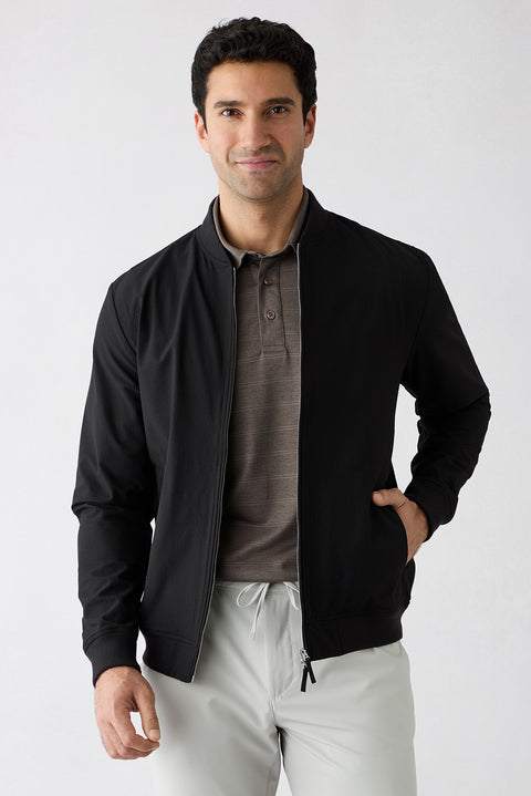 Medium Brown Polo Collar Regular Fit Striped T-shirt