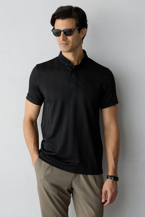 Black Polo Shirt Slim Fit T-shirt