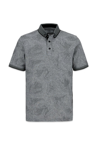  Siyah Polo Yaka Regular Fit Desenli Cepli Tişört