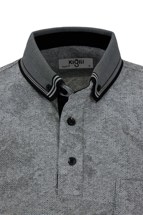 Black Polo Collar Regular Fit T-shirt