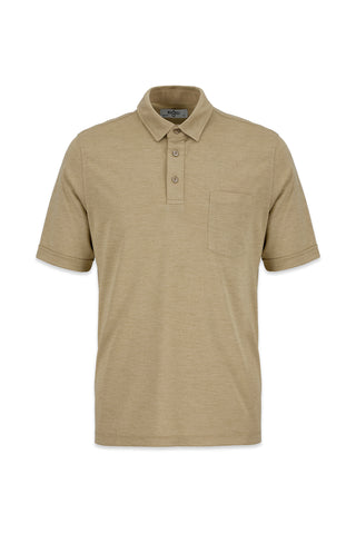  Açık Bej Polo Yaka Regular Fit Cepli Tişört
