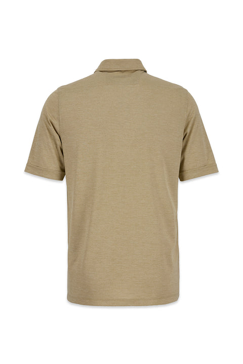 Light Beige Polo Collar Regular Fit T-shirt