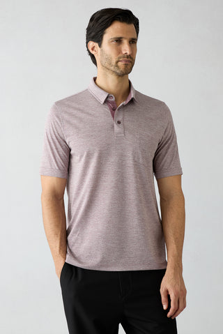  Açık Bordo Polo Yaka Regular Fit Cepli Tişört