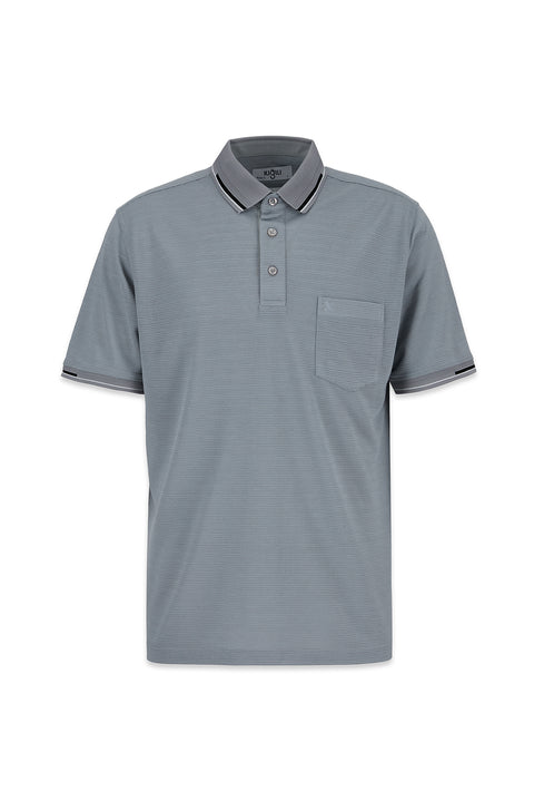 Medium Grey Polo Collar Regular Fit T-shirt