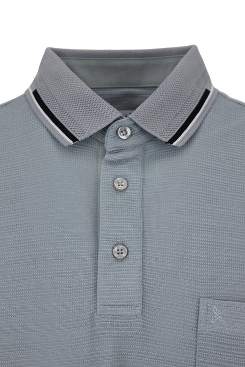 Medium Grey Polo Collar Regular Fit T-shirt