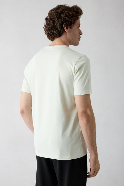 Stone Bicycle Collar Regular Fit Cotton T-Shirt