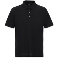 Black Polo Neck Regular Fit Silk Blend Seamless T-Shirt
