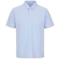 Blue Polo Neck Regular Fit Silk Blend Seamless T-shirt