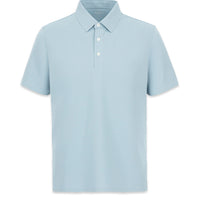 Mid Turquoise Polo Neck Regular Fit Seamless Silk Blend T-Shirt