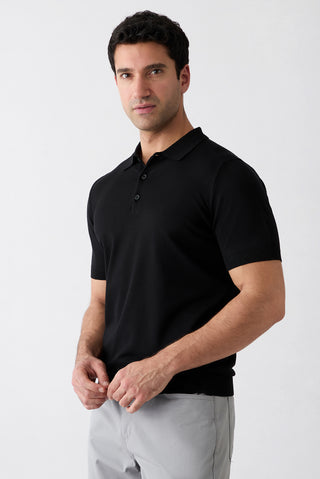  Siyah Regular Fit Polo Yaka Triko T-shırt