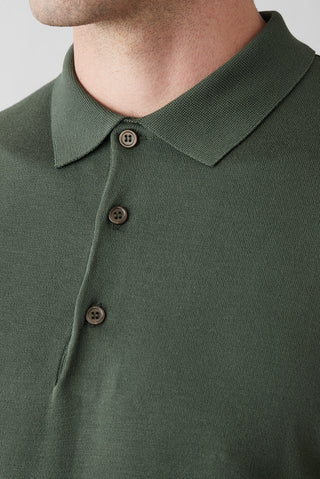  Orta Haki Regular Fit Düğmeli Polo Yaka Örme Tişört