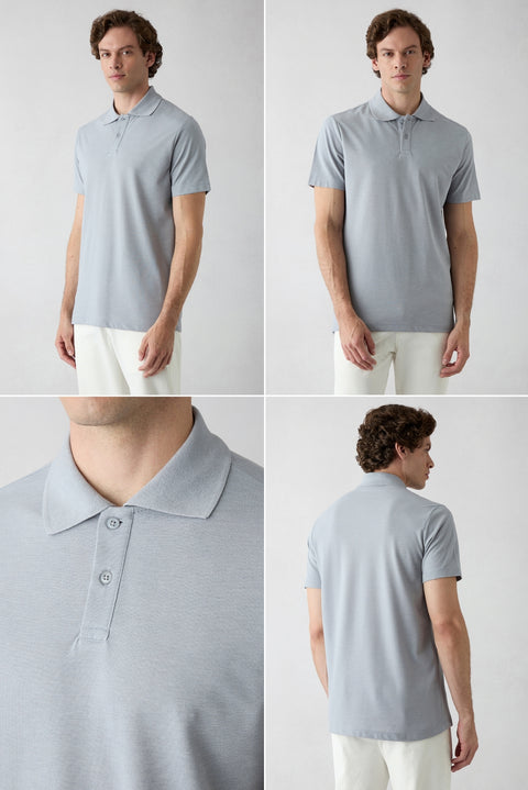 250 Regular Fit Cotton Plain Polo Shirt Set of 2
