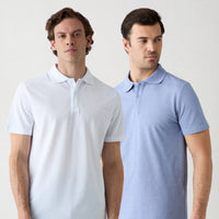 940 Regular Fit Cotton Plain Polo Shirt Set of 2