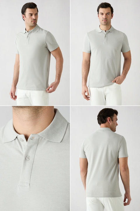 F30 Regular Fit Cotton Plain Polo Shirt Set of 2
