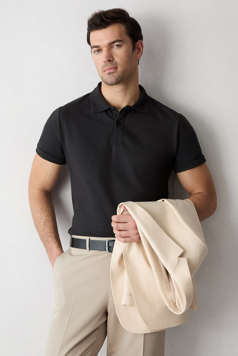 F30 Regular Fit Cotton Plain Polo Shirt Set of 2