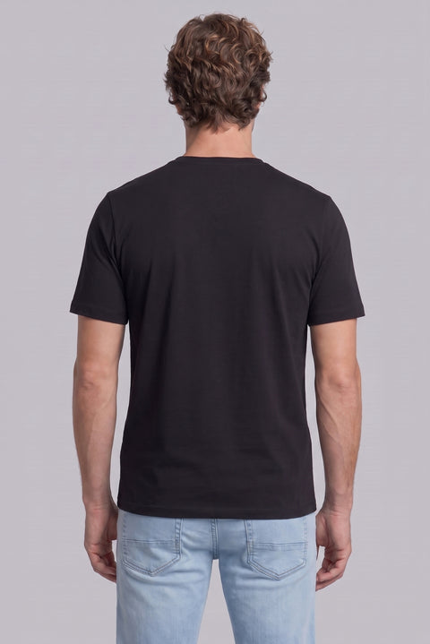 Off-White-Black Crew Neck Regular Fit 100% Cotton Printed - Plain 2-Pack T-Shirt Set