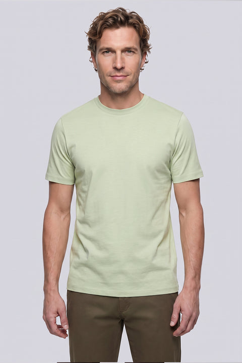 Medium Khaki-Forest Green Crew Neck Regular Fit 100% Cotton Printed - Plain 2-Pack T-Shirt Set