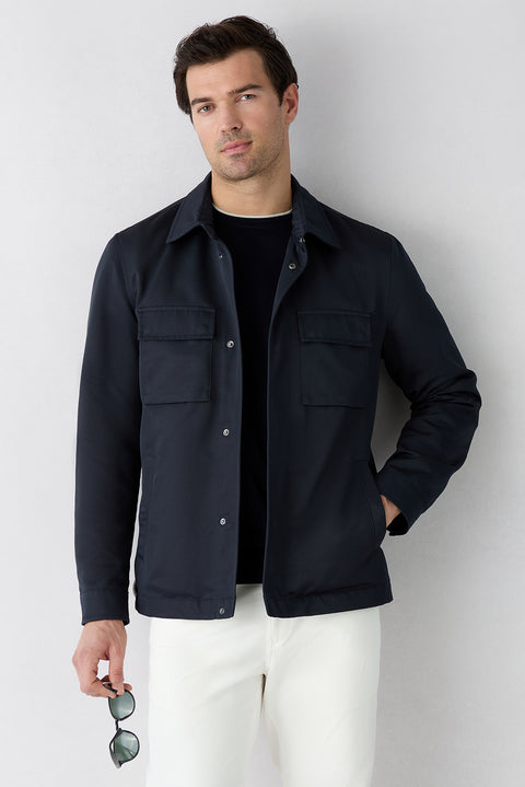 Dark Navy Crew Neck Regular Fit Ribbed Knit T-shirt