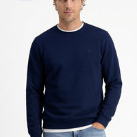 Koyu Lacivert Bisiklet Yaka Regular Fit Pamuklu Basic Sweatshirt