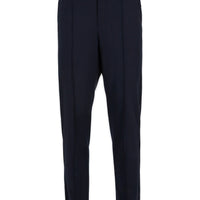 Dark Navy Regular Fit Lycra Plain Sweatpants with Drawstring Elastic Waist