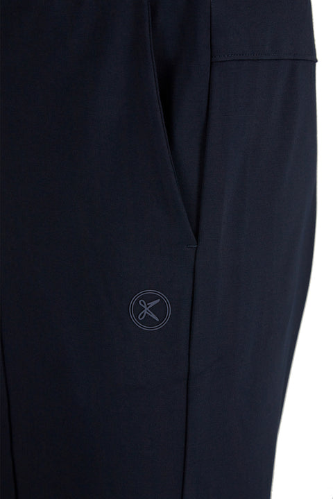 Dark Navy Regular Fit Lycra Plain Sweatpants with Drawstring Elastic Waist