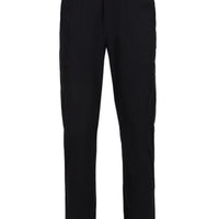 Black Regular Fit Lycra Plain Sweatpants with Drawstring Elastic Waist