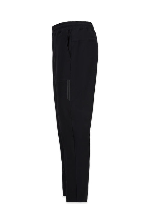 Black Regular Fit Lycra Plain Sweatpants with Drawstring Elastic Waist