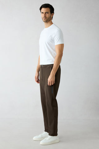  Orta Haki Techno-Line Cepli Beli Lastikli Cepli Likralı Esnek Sweatpant / Eşofman Altı