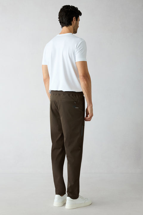Orta Haki Techno-Line Cepli Beli Lastikli Cepli Likralı Esnek Sweatpant / Eşofman Altı
