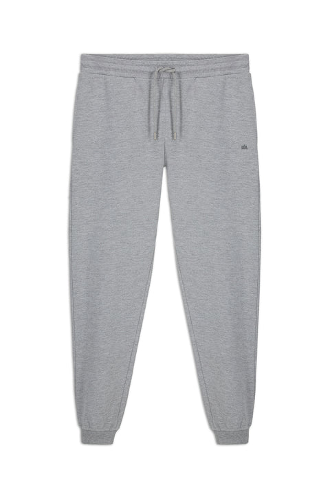 Orta Gri Melanj Beli Lastikli İpli Cepli Pamuklu Sweatpant / Eşofman Altı