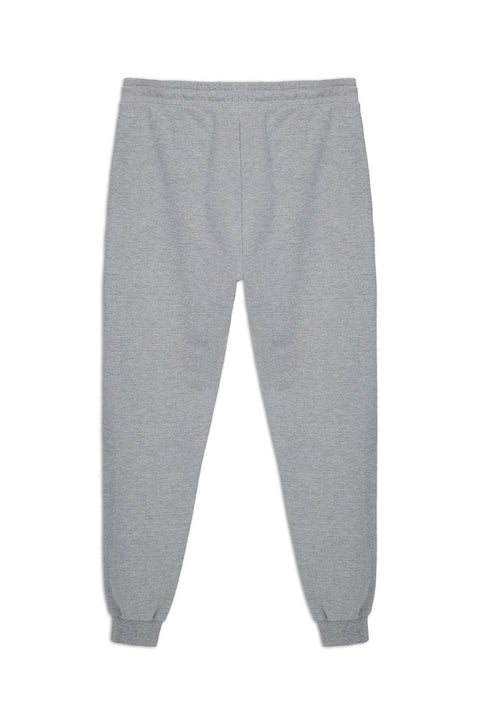 Orta Gri Melanj Beli Lastikli İpli Cepli Pamuklu Sweatpant / Eşofman Altı
