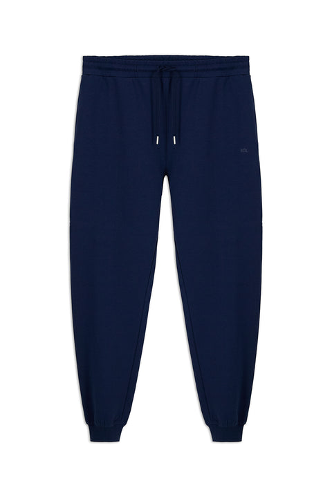 Dark Navy Blue Elasticated Waist Drawstring Pocketed Cotton Sweatpants