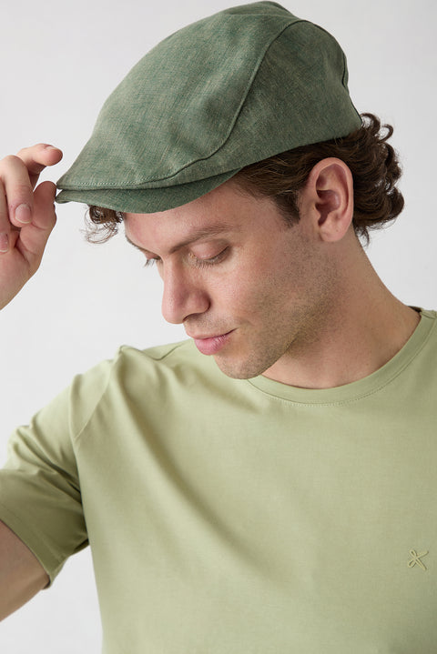 Medium Khaki Linen Cap