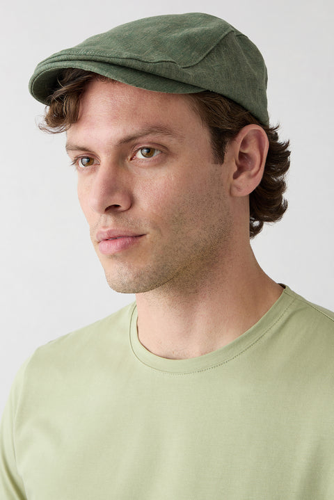 Medium Khaki Linen Cap