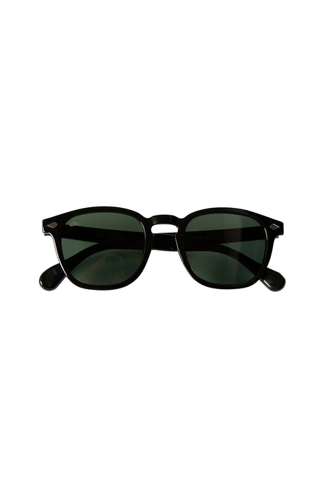 Black Polarized Green Lens Men's Sunglasses with Black Frame (Body 46* Nose Bridge 24* Temple Length 145)