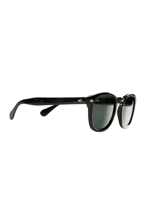 Black Polarized Green Lens Men's Sunglasses with Black Frame (Body 46* Nose Bridge 24* Temple Length 145)