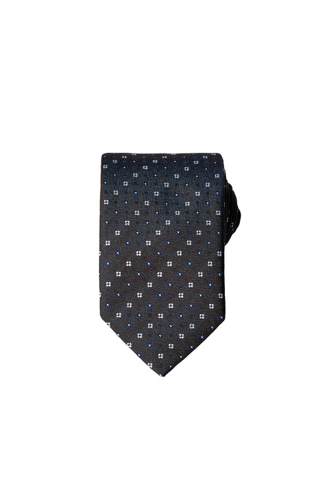 Dark Navy Patterned Tie (75)