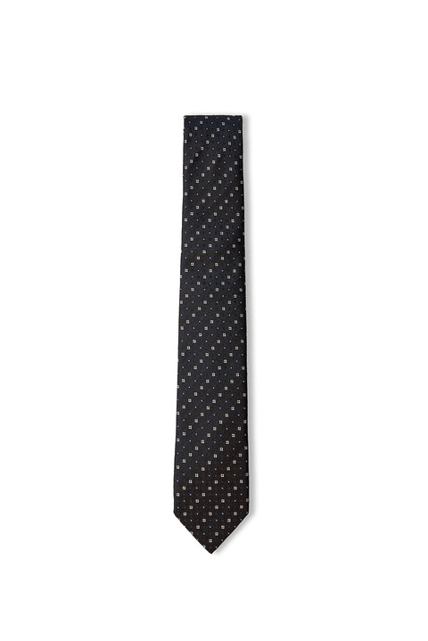Dark Navy Patterned Tie (75)