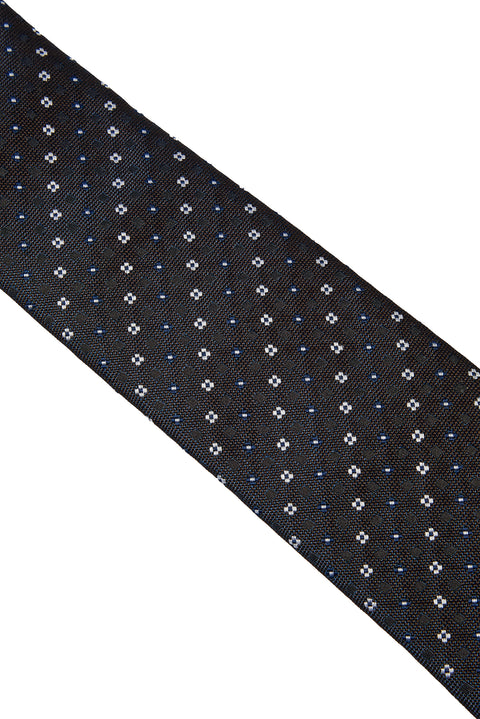 Dark Navy Patterned Tie (75)