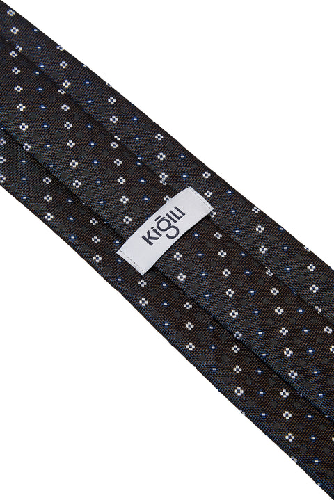 Dark Navy Patterned Tie (75)